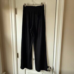 Abercrombie & Fitch Black Ribbed Wide Leg Pull On Loungewear Pants Size S